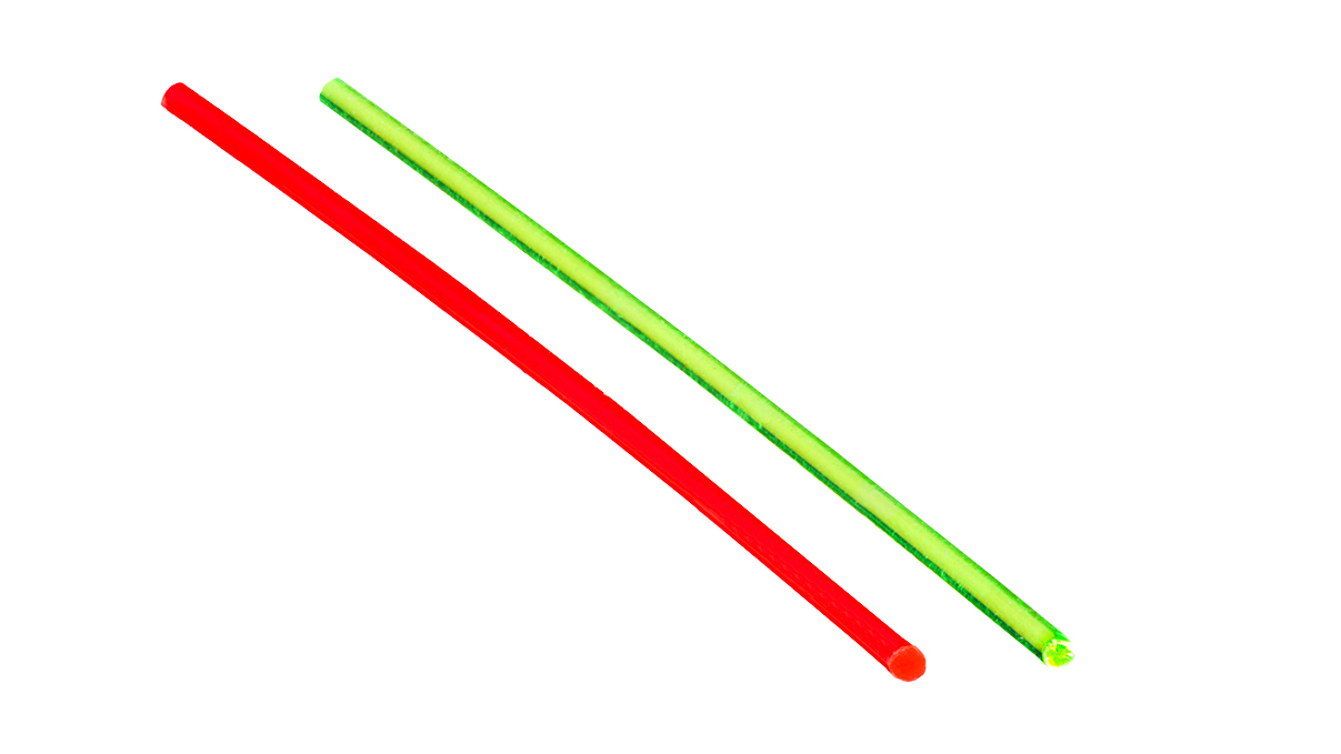 Fiber Optic Rod, Red and Green, 2 Pieces Each, .040 Diameter Warren